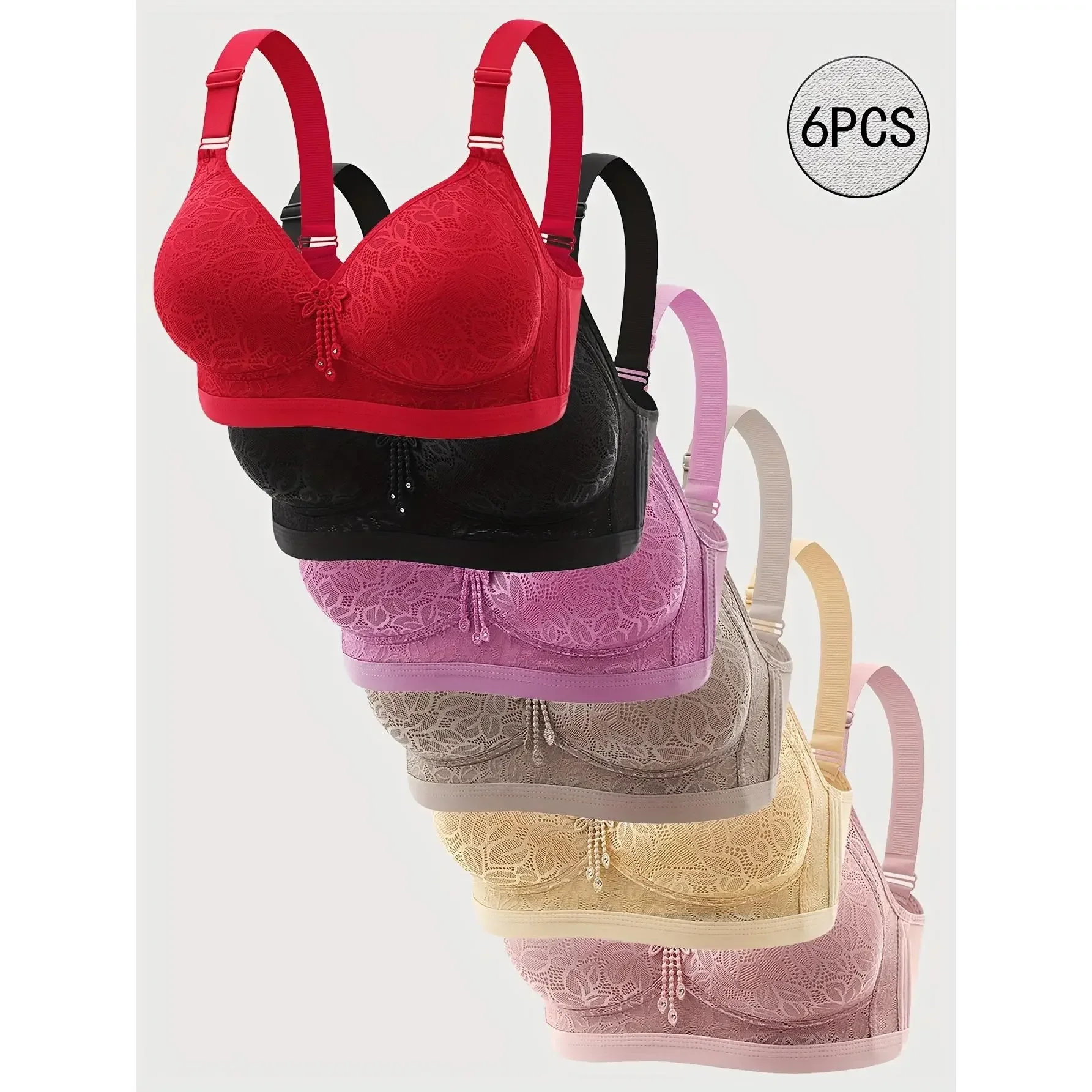 T Shirt Bra Seamless - 6 pezzi di reggiseno push-up senza